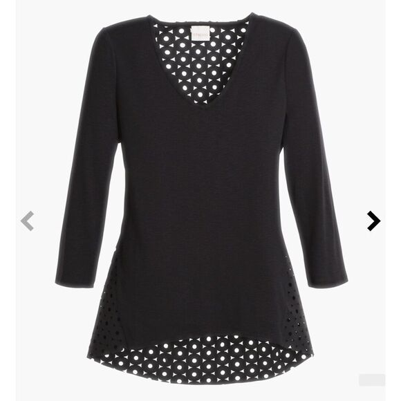 Chico’s Black Carris Circle Back Top - Picture 4 of 5